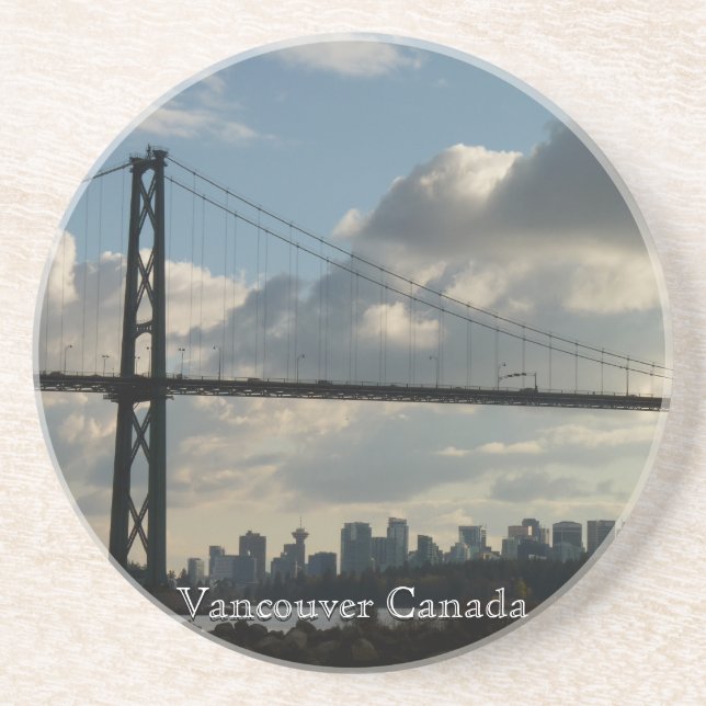 Vancouver Souvenir Coasters Lions Gate Cityscape (Front)