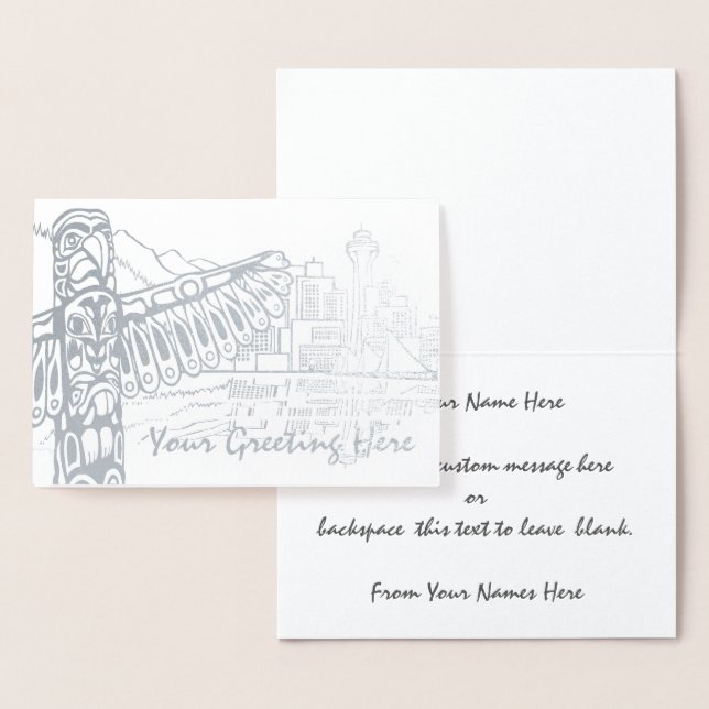 Vancouver Souvenir Greeting Cards Custom Silver (Display)