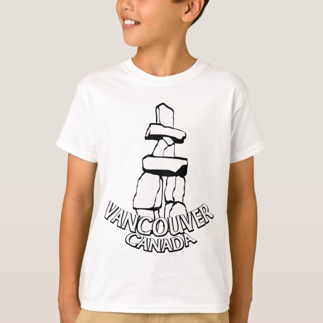 Vancouver Souvenir Kid's T-shirt Landmark Art Tee (Front)