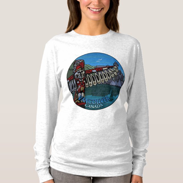 Vancouver Souvenir Long Sleeve Shirt Canada Shirt (Front)