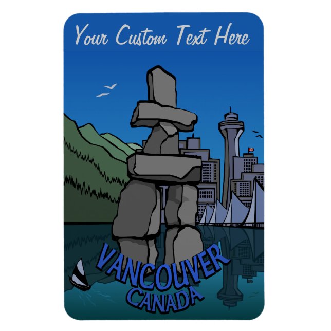 Vancouver Souvenir Magnet Personalised Totem Gift (Vertical)