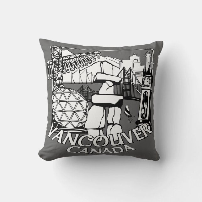 Vancouver Souvenir Pillow Vancouver Landmark Gifts (Front)