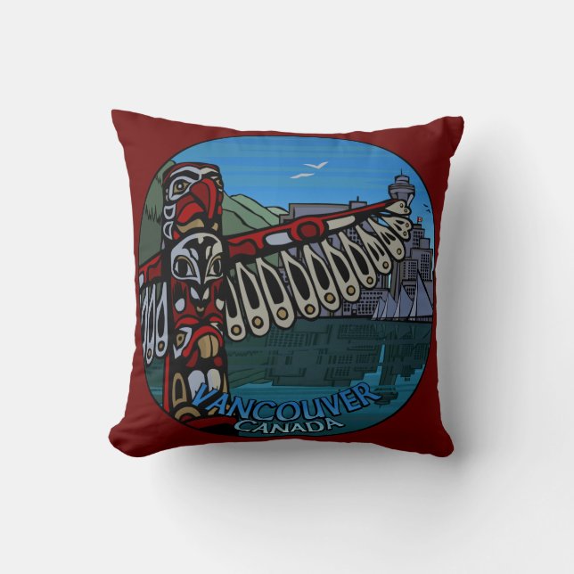 Vancouver Souvenir Pillow Vancouver Landmarks Gift (Front)