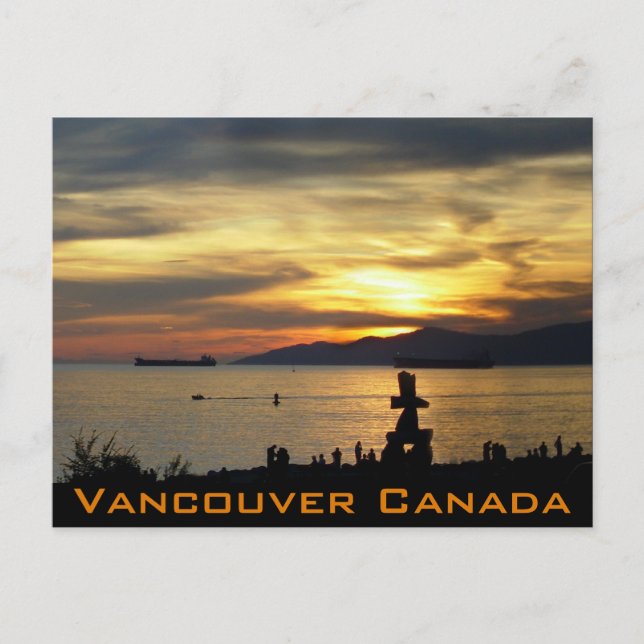 Vancouver Souvenir Postcards Inukshuk Landmark (Front)