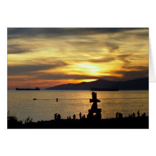 Vancouver Sunset Cards Inukshuk Personalised Cards