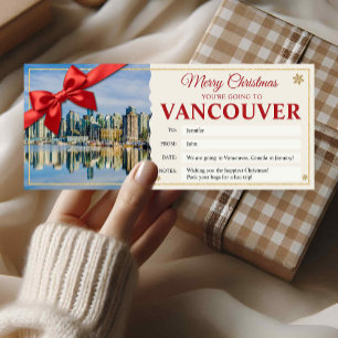 Vancouver Trip Christmas Reveal Gift Ticket Card