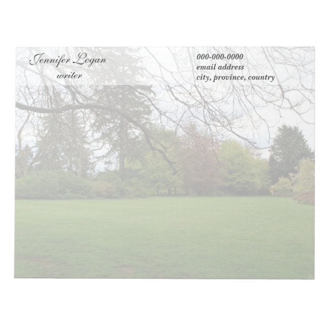 Vancouver Van Dusen Botanical Garden Notepad (Front)