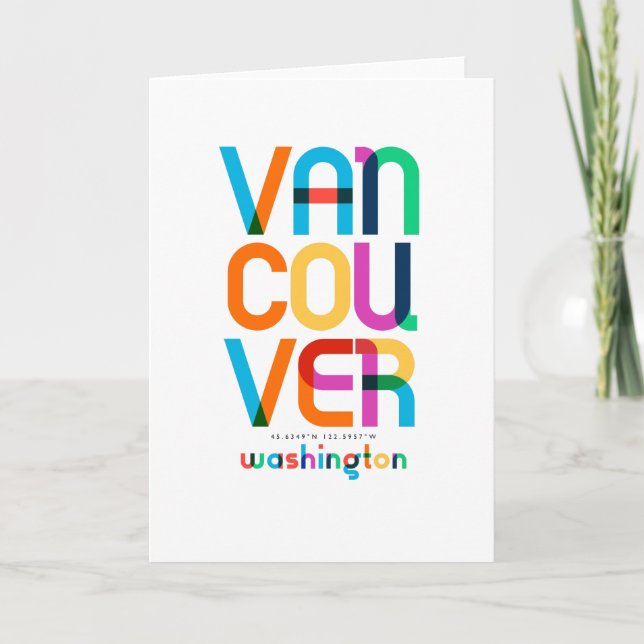 Vancouver Washington Mid Century, Pop Art, Card (Front)