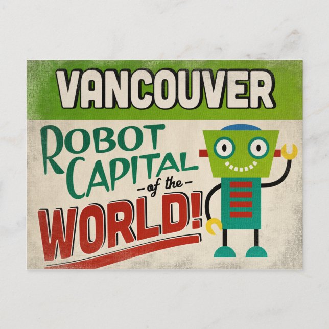Vancouver Washington Robot - Funny Vintage Postcard (Front)
