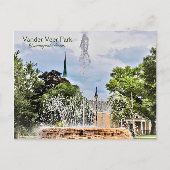 Vander Veer Park (Davenport, Iowa) Postcard (Front)