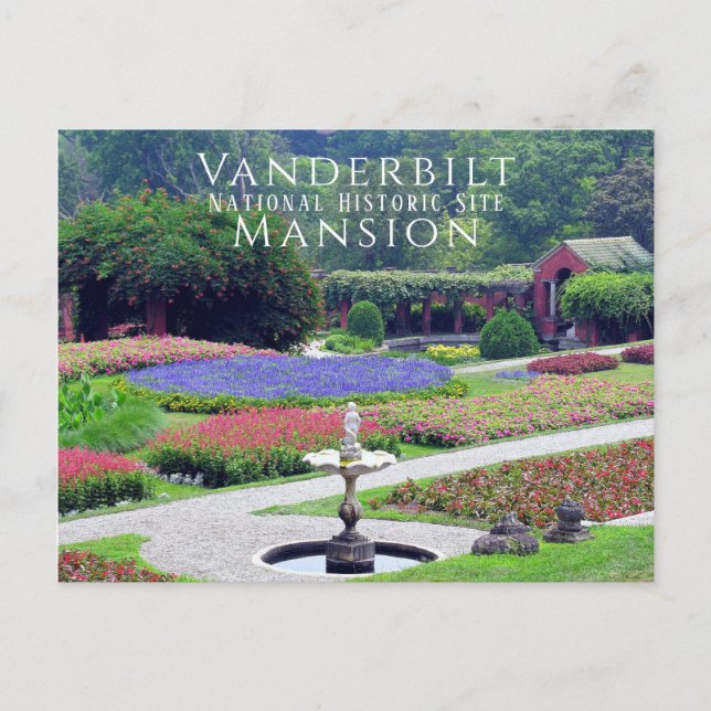 Vanderbilt Mansion Formal Gardens, Hyde Park, NY Postcard (Front)