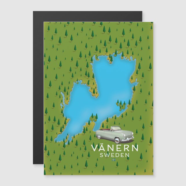 Vänern Sweden lake map (Front/Back)