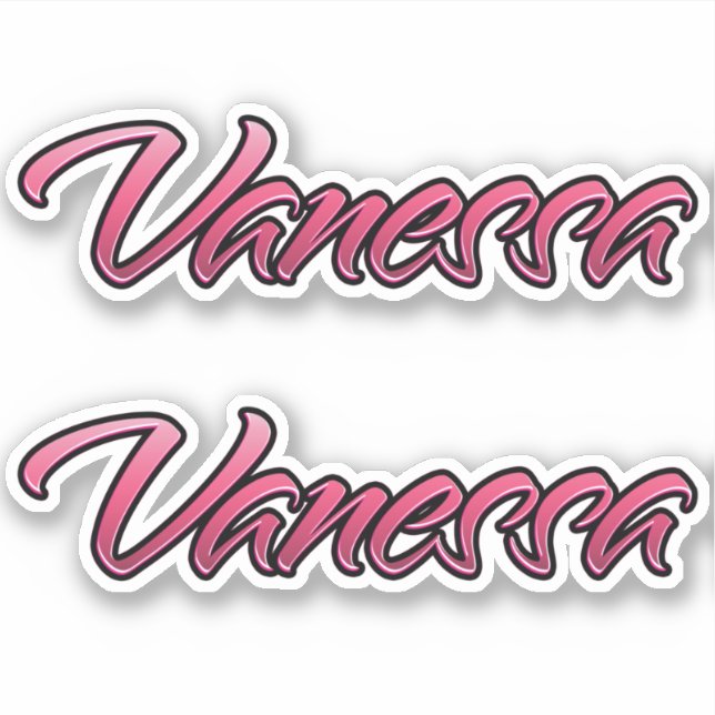 Vanessa faded pink stickers sticker set (Front)