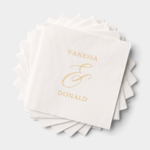 Vanessa Modern Wedding Foil Napkins