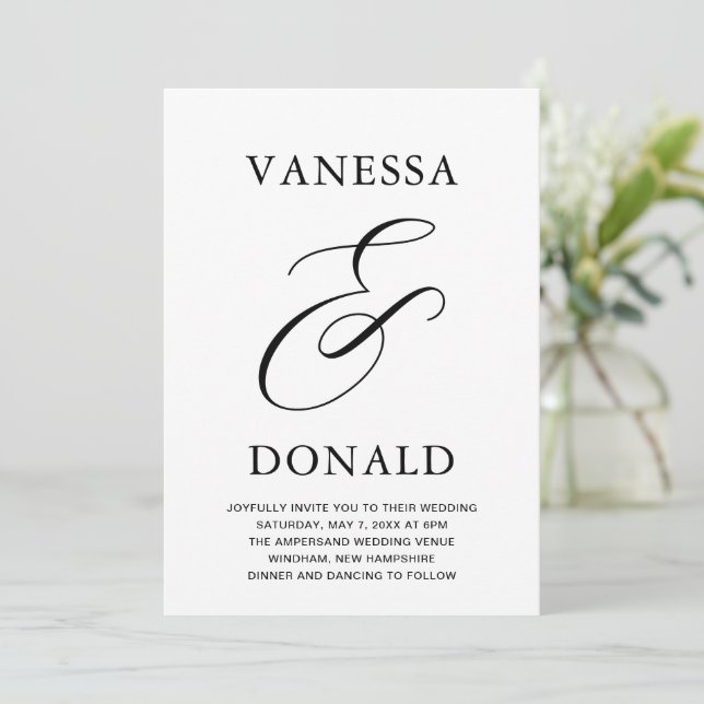 Vanessa Modern Wedding Invitation (Standing Front)