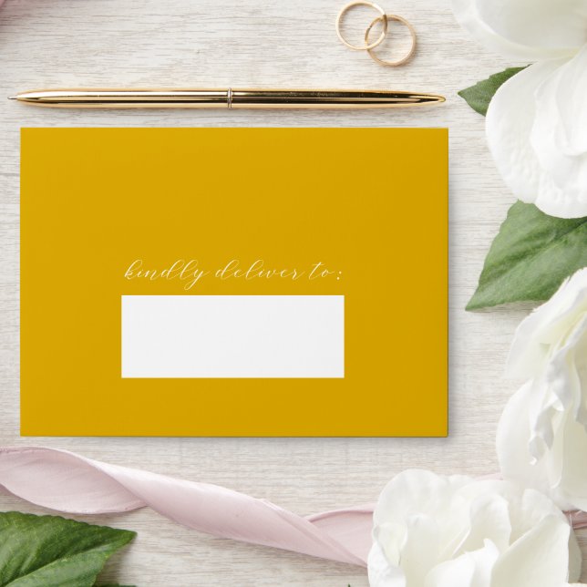 Vanessa Mustard Yellow Modern Wedding Envelope (Wedding)