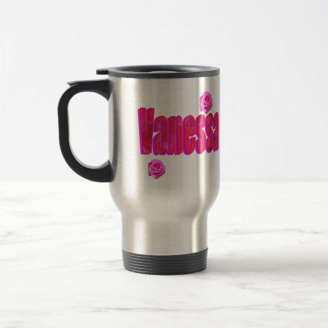 Vanessa Name Logo, Travel Mug (Left)