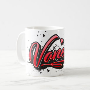 Vanessa red Heart Graffiti Tasse Coffee Mug