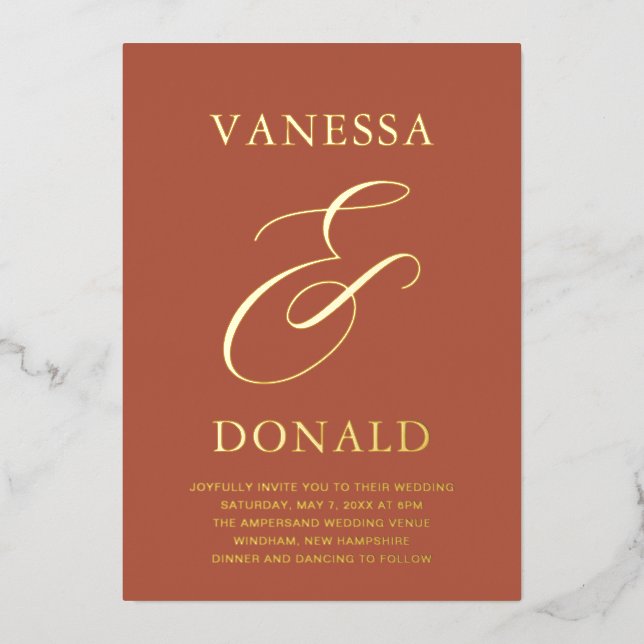 Vanessa Terracotta Modern Wedding (Front)
