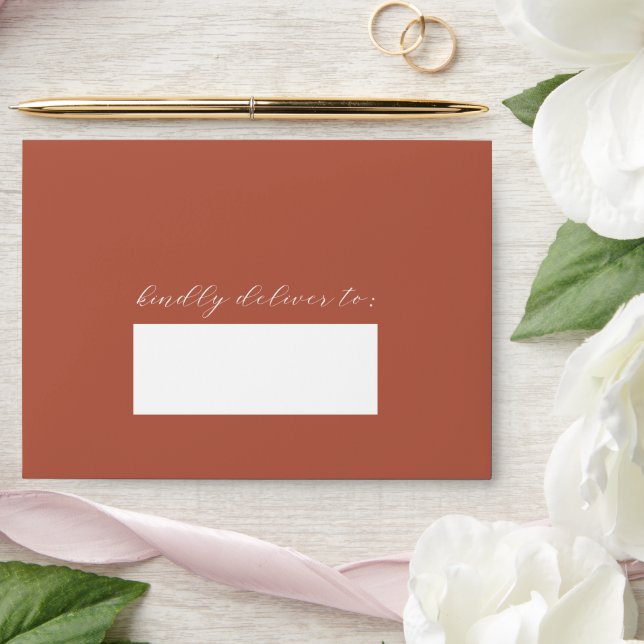 Vanessa Terracotta Modern Wedding Envelope (Wedding)
