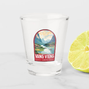 Vang Vieng Laos Travel Art Vintage Shot Glass