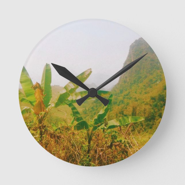 Vang Vieng Trail - Laos Round Clock (Front)