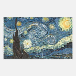 Vangogh Starry Night Rectangular Stickers