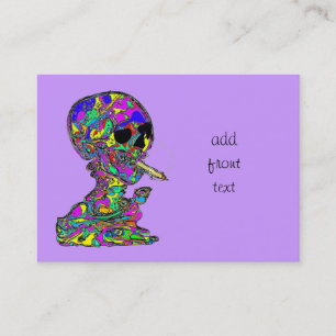 VanGogh's Calavera Skull Smoking Cigarette Business Card