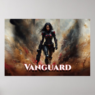 Vanguard – Futuristic Female Warrior Poster