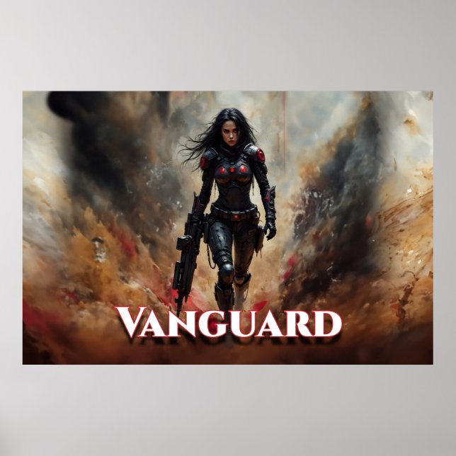 Vanguard – Futuristic Female Warrior Poster (Front)
