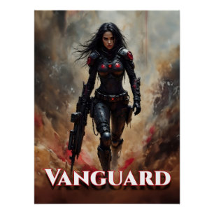 Vanguard – Futuristic Female Warrior Poster