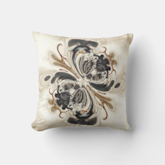 Vanilla Bean Swirl Milkshake beige black spirals Cushion