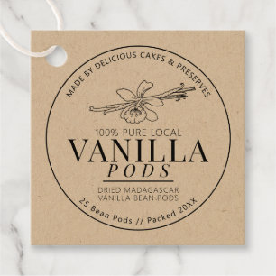 Vanilla beans flower bean drawing mono product favour tags