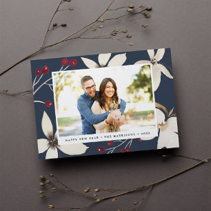 Vanilla Blossom   New Year Photo Card