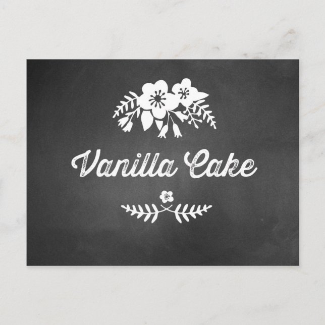 Vanilla Cake Dessert Table Sign Chalkboard Postcard (Front)