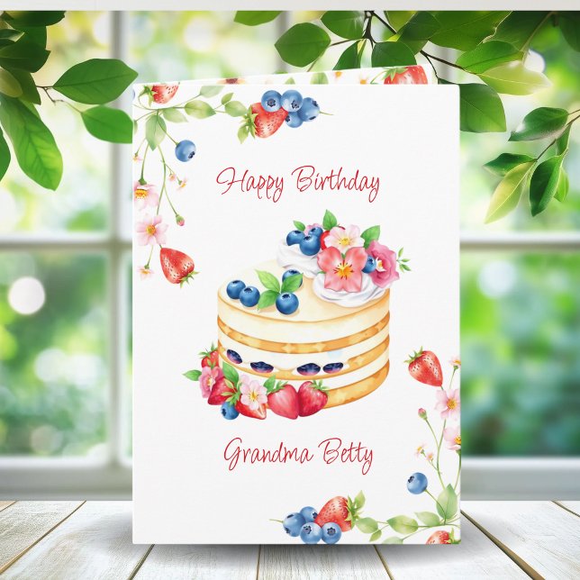 Vanilla Cake Personalised Grandma's Birthday Card (Creator Uploaded)