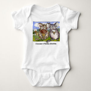 Vanilla Chinchilla Cartoon Funny Baby Bodysuit