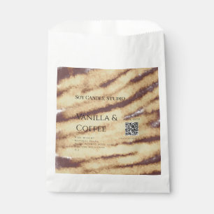Vanilla coffee soy candle add QR businesInvitation Favour Bags