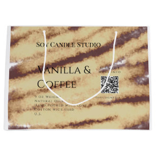 Vanilla coffee soy candle add QR businesInvitation Large Gift Bag