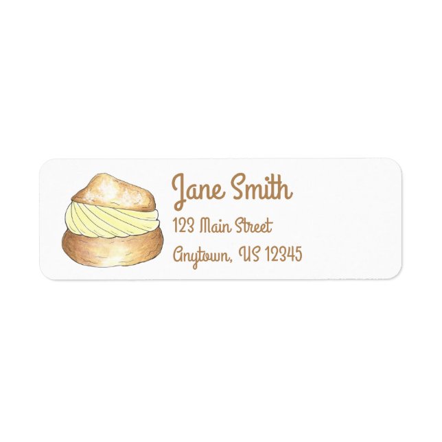 Vanilla Cream Puff Personalised Food Address Label (Front)