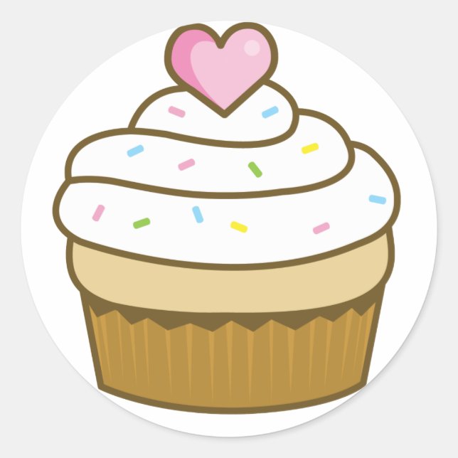vanilla cupcake classic round sticker (Front)
