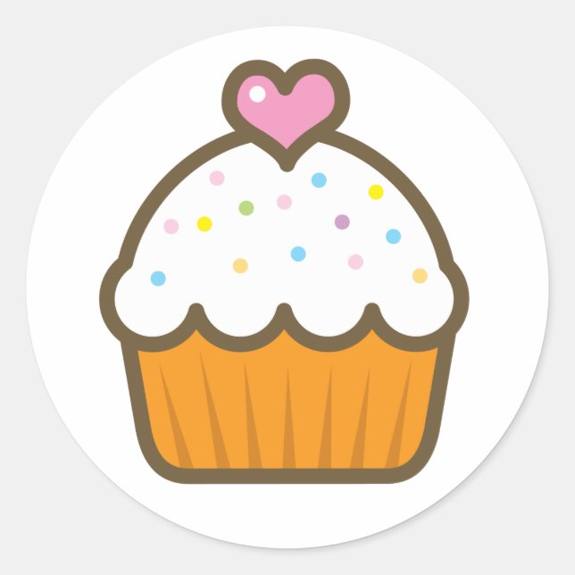 vanilla cupcake classic round sticker (Front)