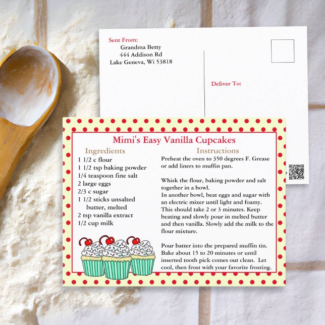 Vanilla Cupcake Recipe Cards (Creator Uploaded)