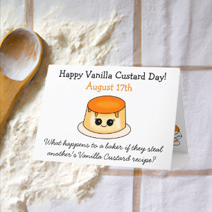 Vanilla Custard Day Recipe Funny  Thank You Card