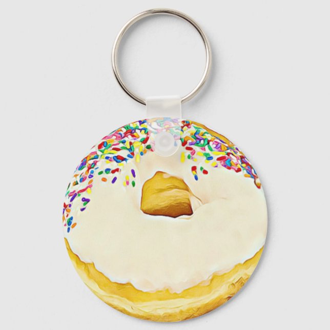 Vanilla Doughnut with Sprinkles Key Chain (Front)