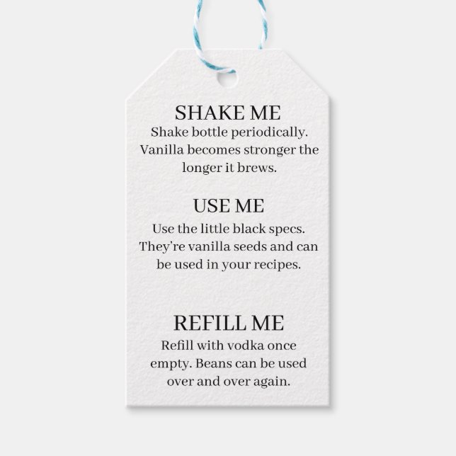 Vanilla Extract bottle tag (Front)