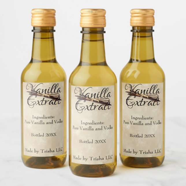 Vanilla Extract Custom Label (Bottles)