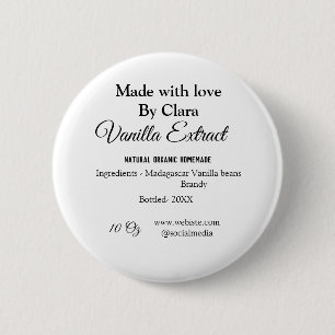 Vanilla extract homemade add ingredients weight de 6 cm round badge