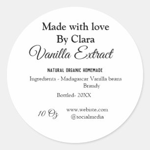 Vanilla extract homemade add ingredients weight de classic round sticker