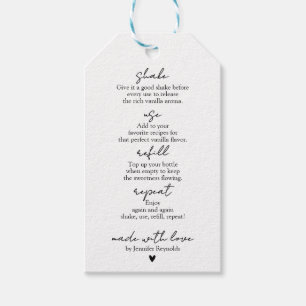 Vanilla Extract Instructions Two Sided Gift Tags